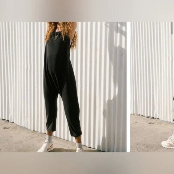 Free People FP Movement Hot Shot Twisted Onesie Washed Black Size L Large NWT - Picture 4 of 6